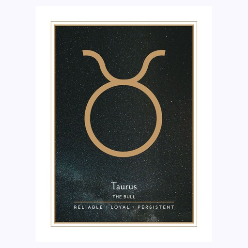 Taurus in Simple Sharp Print - Custom Zodiac Sign Poster 6
