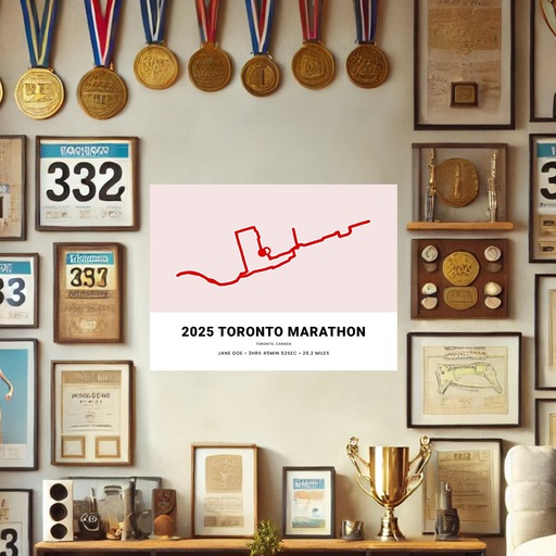 Minimalist 2025 Toronto Marathon Poster - Route Map 9