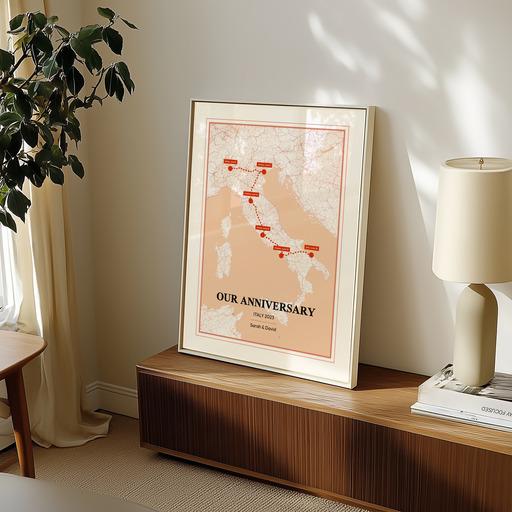 Our Anniversary Trip Poster for Her - Route Map 10