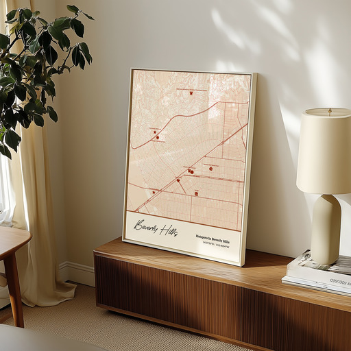 Hotspots in Beverly Hills Poster - Street Map 11