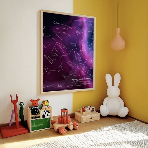 Newborn Twins Poster in Nebula - Celestial Map 11
