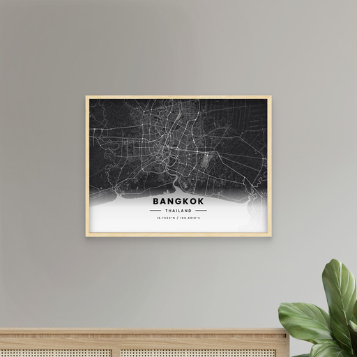 Bangkok in Dark Poster - Street Map 9