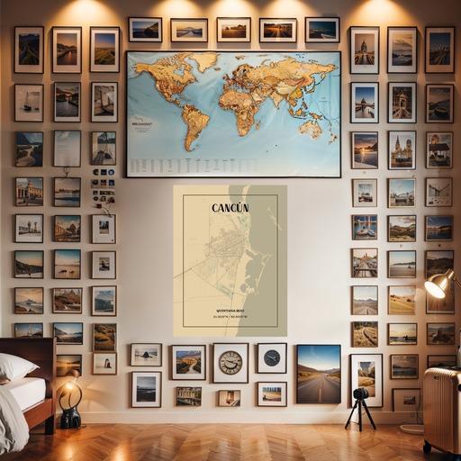 Cancun in Vintage Poster - Street Map 8