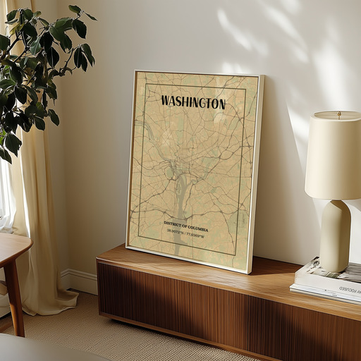 Washington D.C. in Vintage Poster - Street Map 9