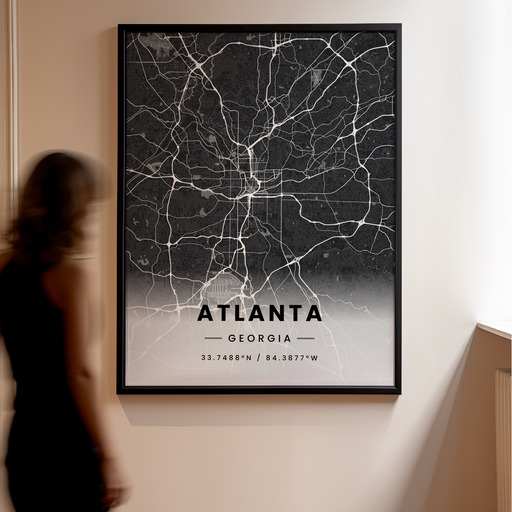 Atlanta in Dark Poster - Street Map 11