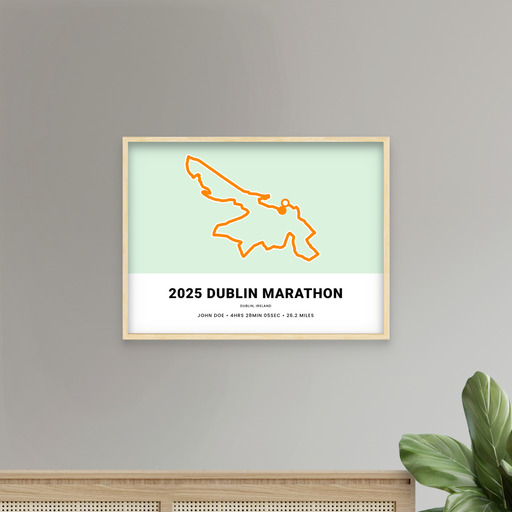 Minimalist of 2025 Dublin Marathon Poster - Route Map 10