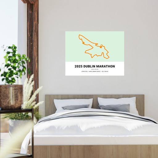 Minimalist of 2025 Dublin Marathon Poster - Route Map 11