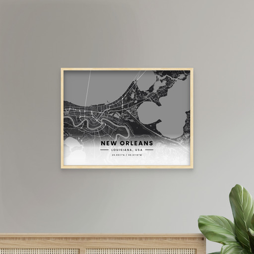 New Orleans in Dark Poster - Street Map 9