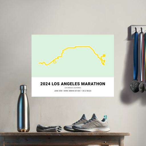 Minimalist 2025 Los Angeles Marathon Poster - Route Map 8