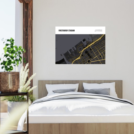 Cleveland Browns Stadium Poster - Street Map 11