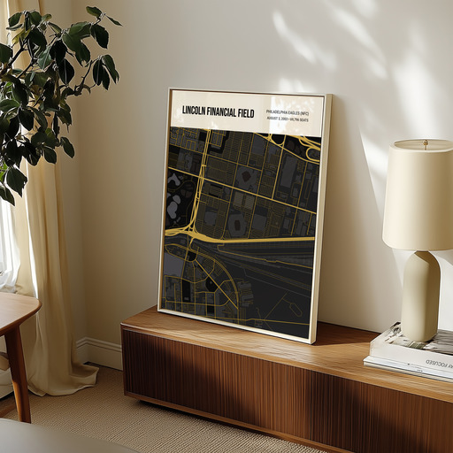 Philadelphia Eagles Stadium Poster - Street Map 11