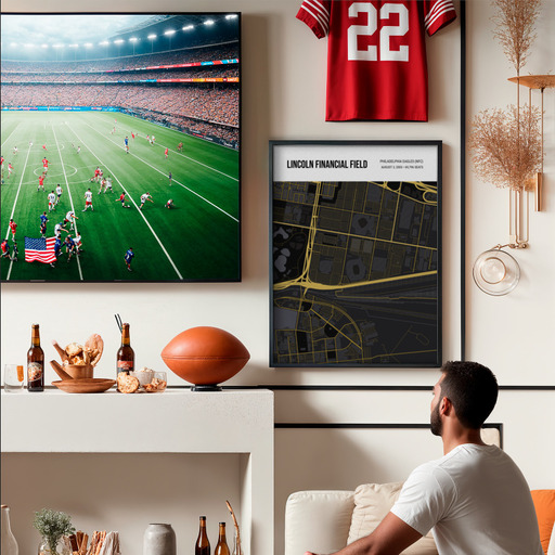 Philadelphia Eagles Stadium Poster - Street Map 8