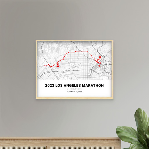 2023 Los Angeles Marathon Poster - Route Map 10