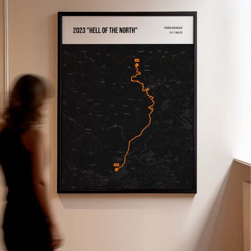 2023 Paris - Roubaix Poster - Route Map 11
