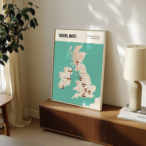 Our UK Trip Poster - Multimodal Route Map 10