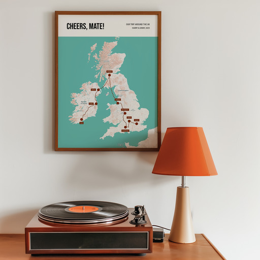 Our UK Trip Poster - Multimodal Route Map 11