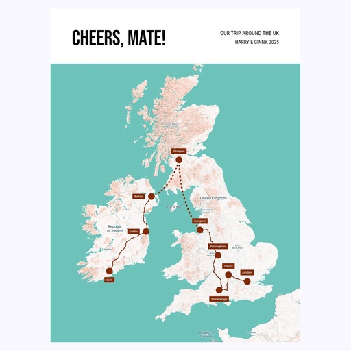 Our UK Trip Poster - Multimodal Route Map 6