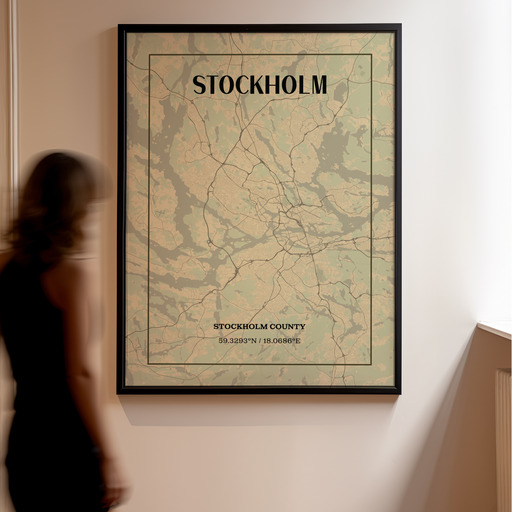 Stockholm in Vintage Poster - Street Map 11
