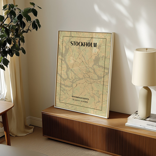 Stockholm in Vintage Poster - Street Map 9
