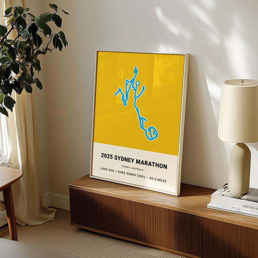 Minimalist 2025 Sydney Marathon Poster - Route Map 11