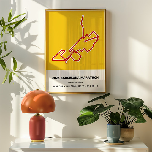 Minimalist 2025 Barcelona Marathon Poster - Route Map 8