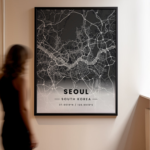 Seoul in Dark Poster - Street Map 11