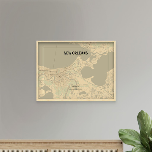New Orleans in Vintage Poster - Street Map 9