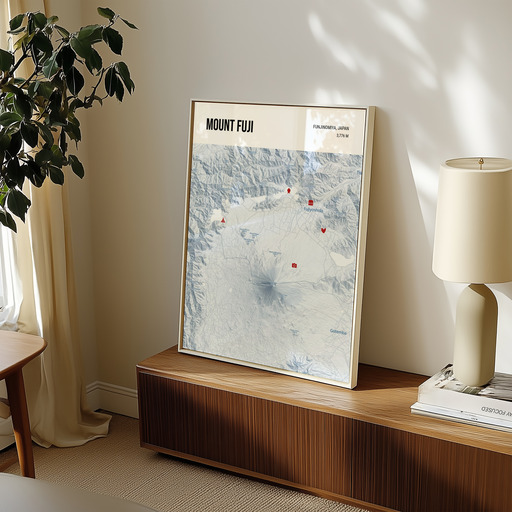 Trip To Mount Fuji Poster - Terrain Map 9
