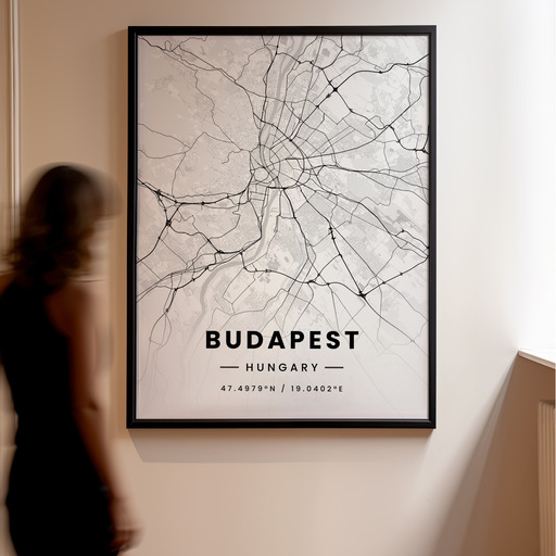 Budapest in Light Poster - Street Map 11