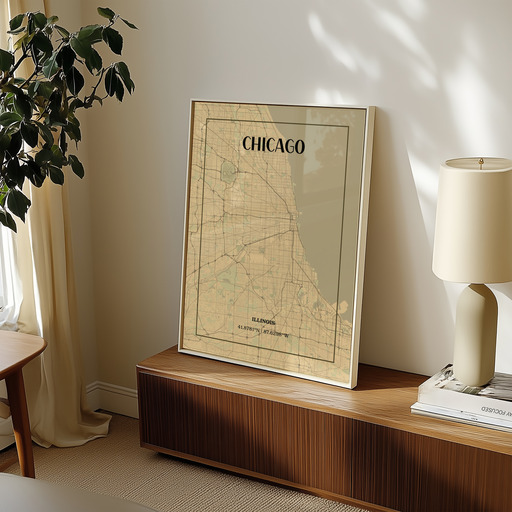 Chicago in Vintage Poster - Street Map 10