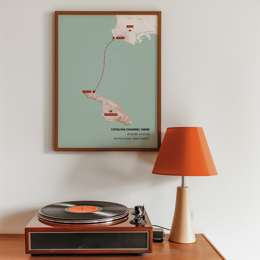 Catalina Channel Swim Poster - Route Map 9