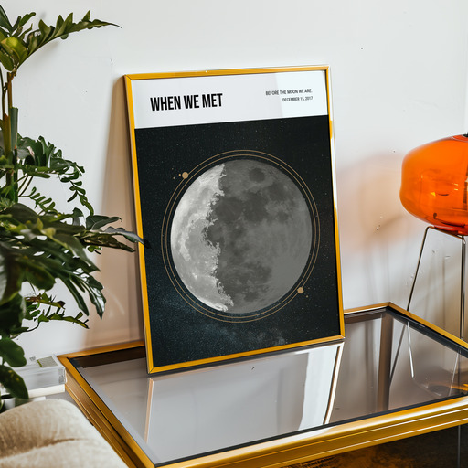 When We Met Poster - Lunar Glow Moon Phases Print 11