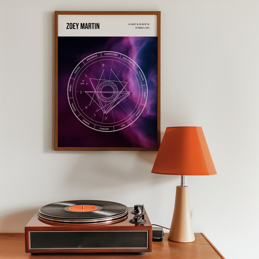 The Day Zoey Arrived Poster - Nebula - Natal Chart 11