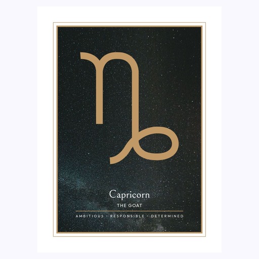 Capricorn in Simple Sharp Print - Custom Zodiac Sign Poster
