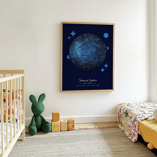 Newborn Baby Poster in Starry - Celestial Map 9