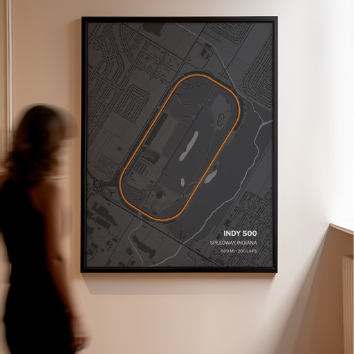 Indy 500 Poster - Track Map 10