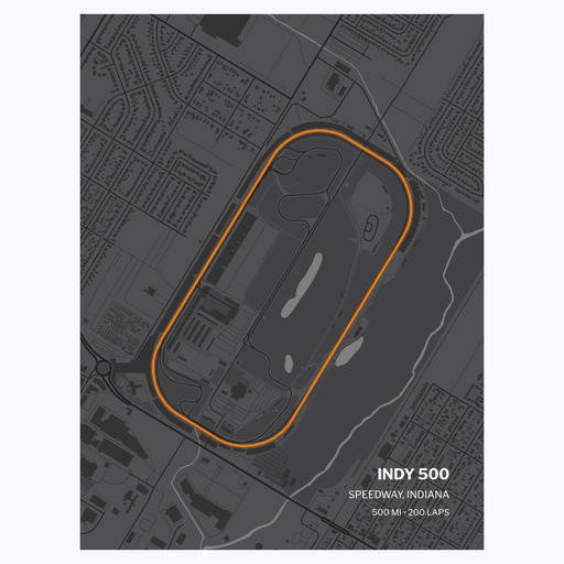 Indy 500 Poster - Track Map 6