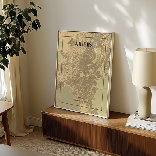 Athens in Vintage Poster - Street Map 9