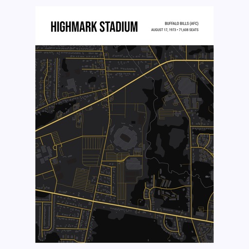 Buffalo Bills Stadium Poster - Street Map 6