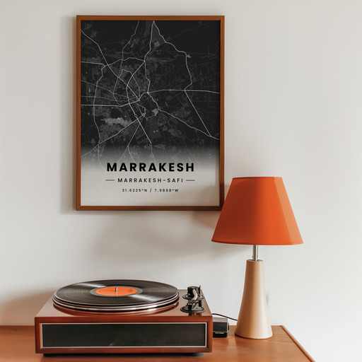 Marrakesh in Dark Poster - Street Map 10