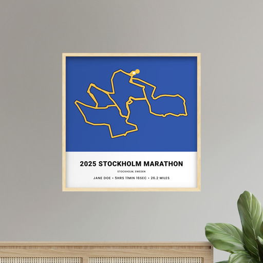 Minimalist 2025 Stockholm Marathon Poster - Route Map 10
