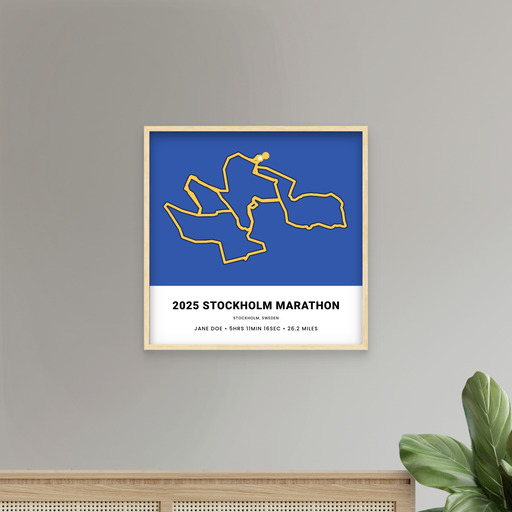 Minimalist 2025 Stockholm Marathon Poster - Route Map 11