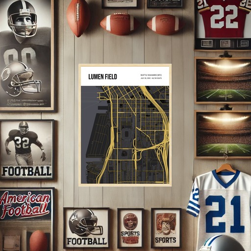 Seattle Seahawks Stadium Poster - Street Map 10