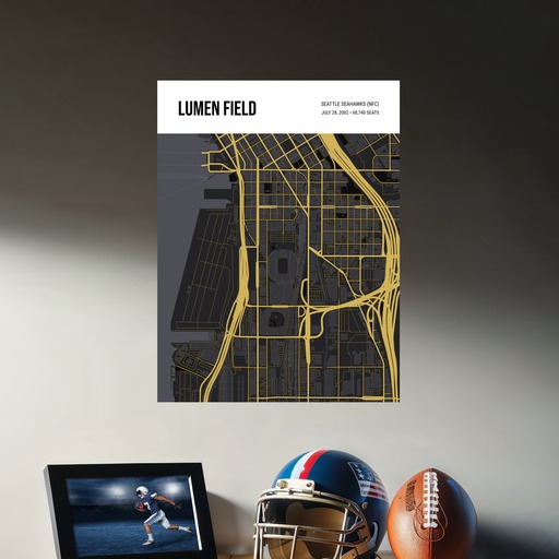 Seattle Seahawks Stadium Poster - Street Map 9