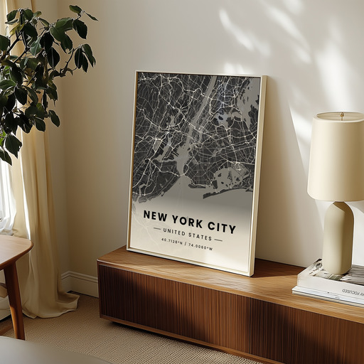 New York City in Dark Poster - Street Map 9