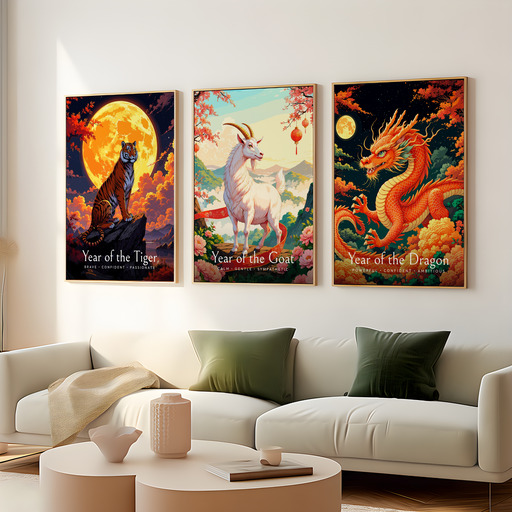 Goat in Enchanted Surrealism Print - Custom Chinese Zodiac Poster 8