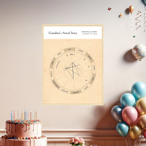 Grandma’s Astral Story Poster - Ancient - Natal Chart 8