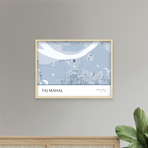 Taj Mahal Poster - Street Map 9