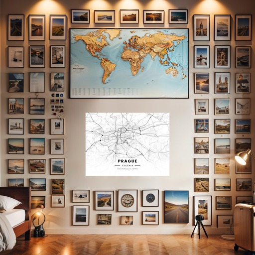 Prague in Light Poster - Street Map 8
