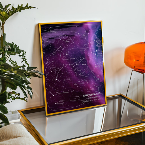 Newborn Baby Poster in Nebula - Star Map 11